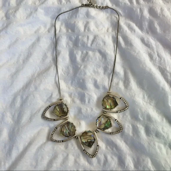 Silver Tone Abalone Necklace - Picture 2 of 4